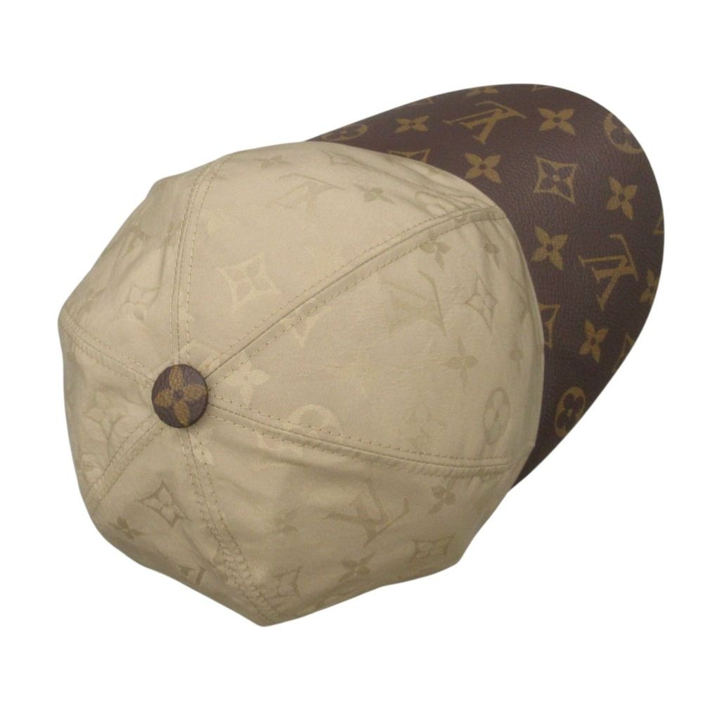 Louis Vuitton Cap My Essential Monogram Leather Silk Blend Baseball Cap Hat — view 5