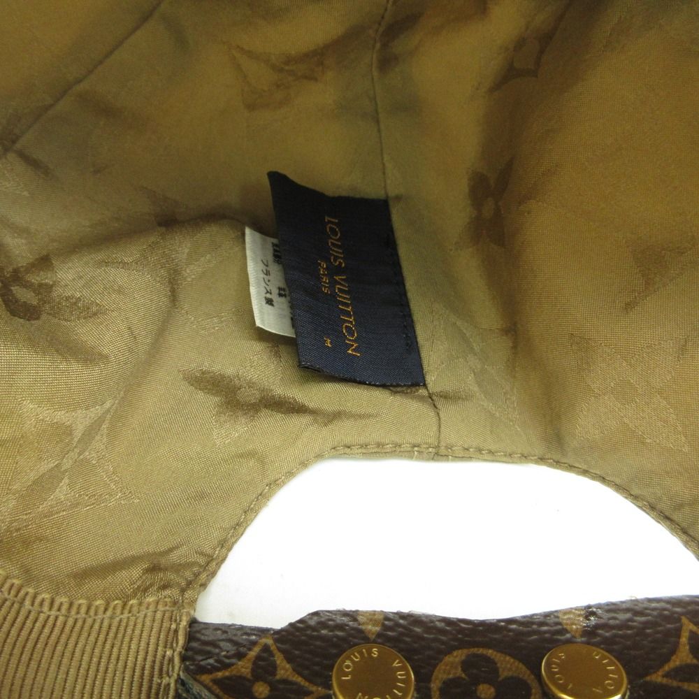 Louis Vuitton Cap My Essential Monogram Leather Silk Blend Baseball Cap Hat — view 7
