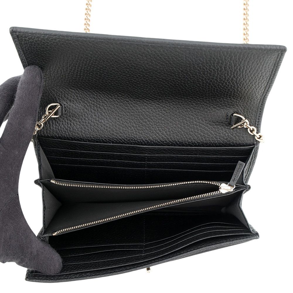 Gucci Chain Wallet Jackie 1961 Leather Black Shoulder Bag — view 6