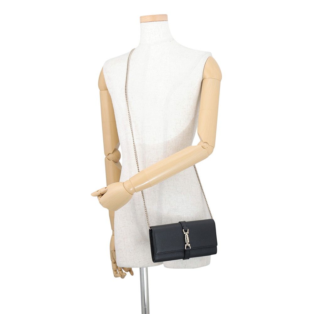 Gucci Chain Wallet Jackie 1961 Leather Black Shoulder Bag — view 4