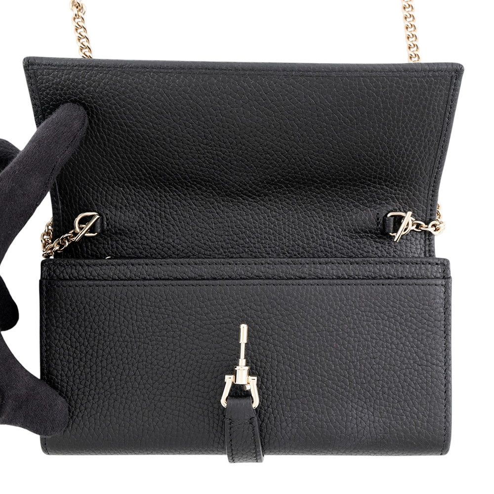 Gucci Chain Wallet Jackie 1961 Leather Black Shoulder Bag — view 5