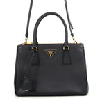 Prada Saffiano Galleria 2-Way Shoulder Bag Black