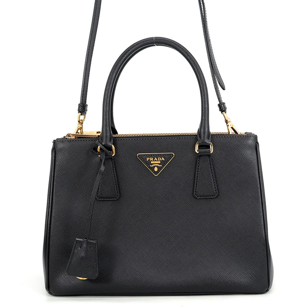Prada Saffiano Galleria 2-Way Shoulder Bag Black
