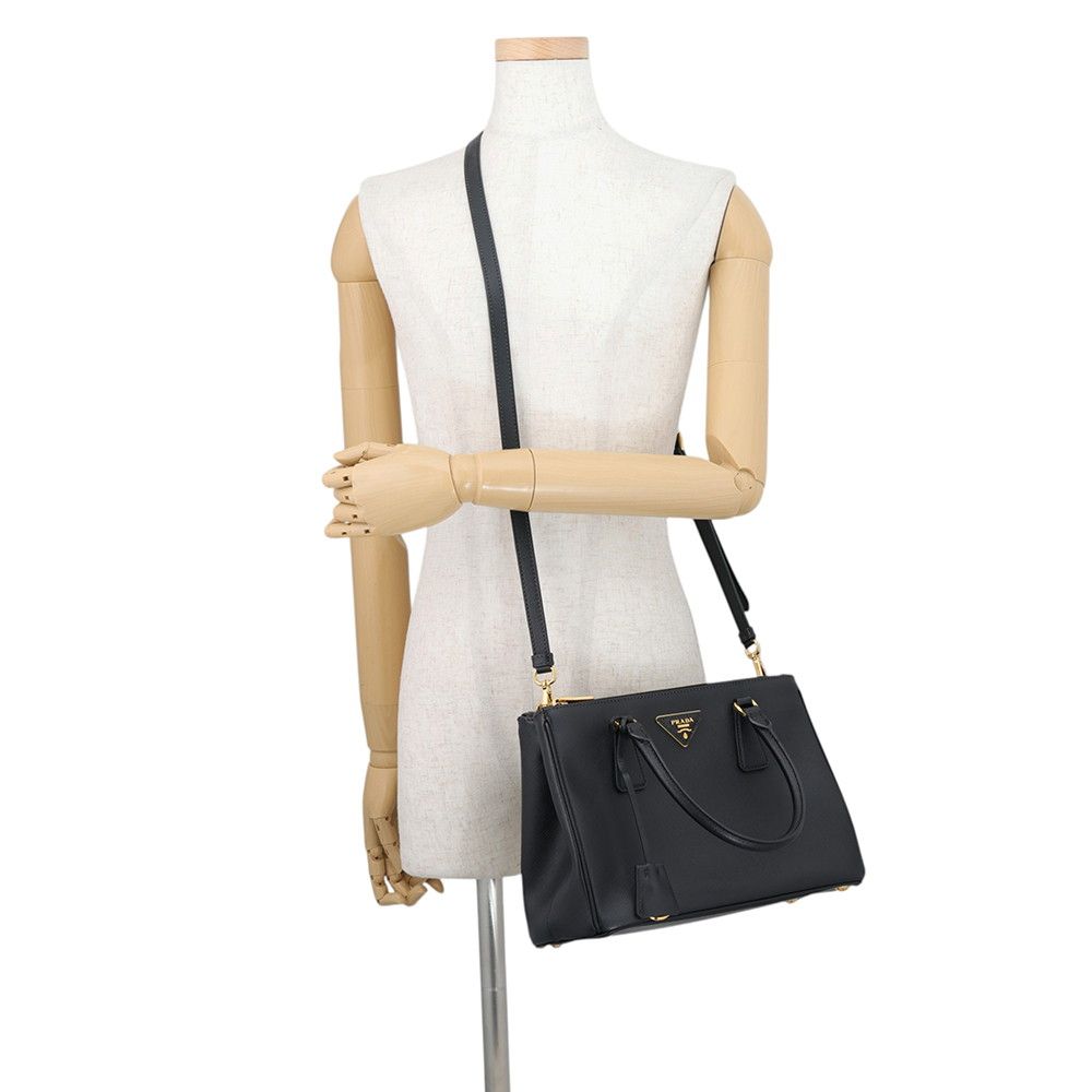 Prada Saffiano Galleria 2-Way Shoulder Bag Black — view 4