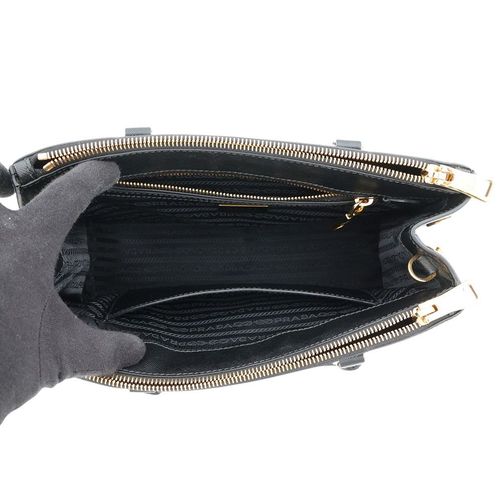 Prada Saffiano Galleria 2-Way Shoulder Bag Black — view 7