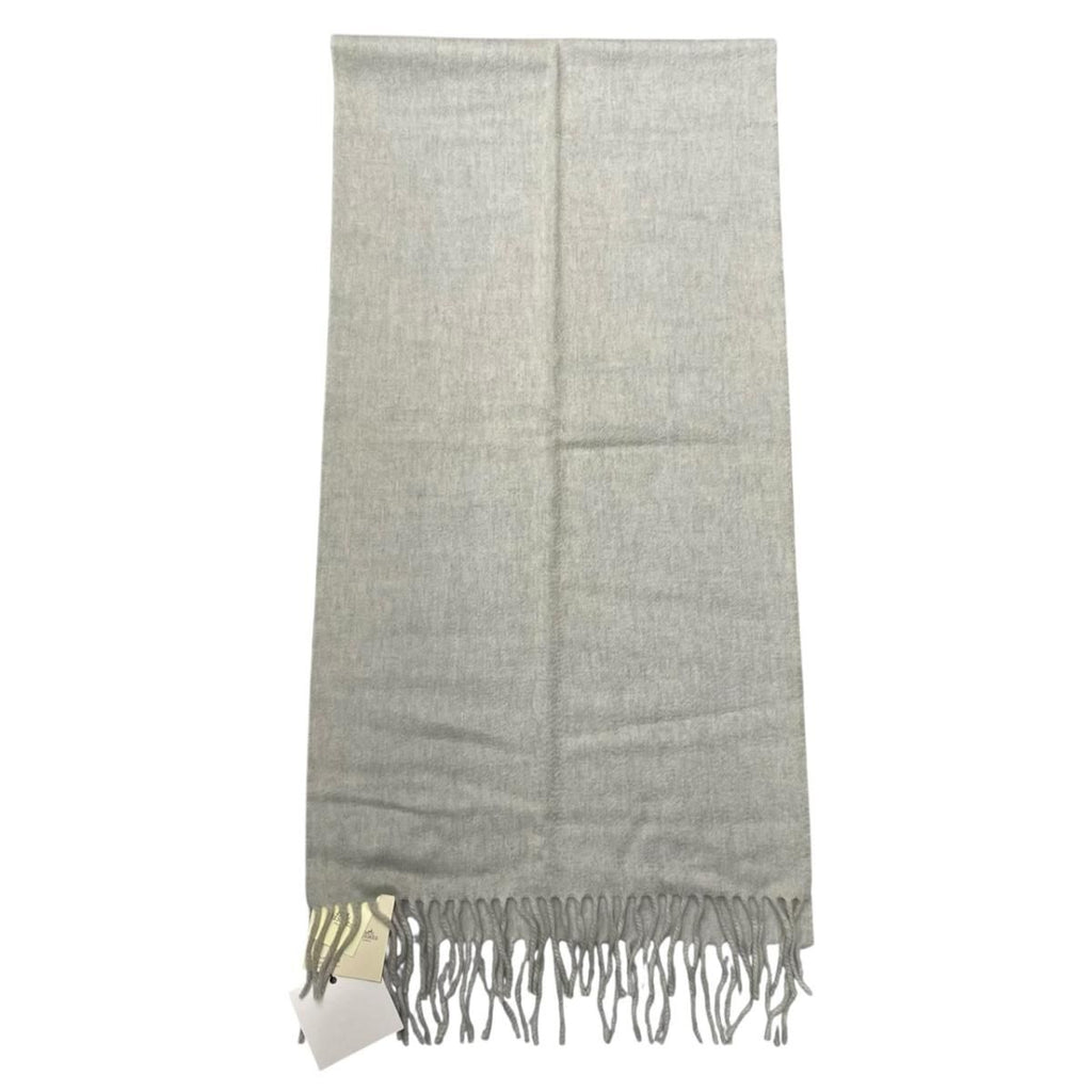 Hermes Scarf Unie Brodee Gray Cashmere Logo — view 6