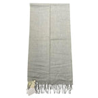 Hermes Scarf Unie Brodee Gray Cashmere Logo — view 6
