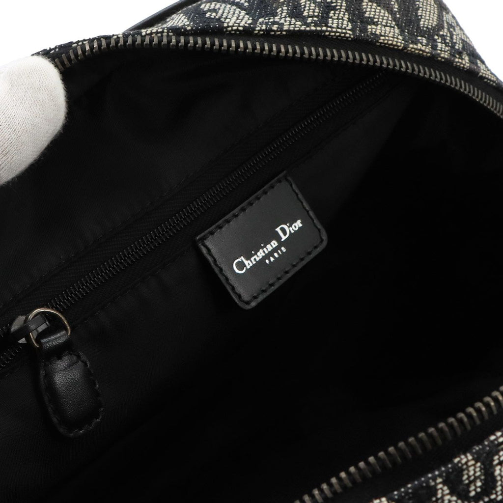 Dior Trotter Double Saddle Hand Bag Canvas Leather Black — view 7
