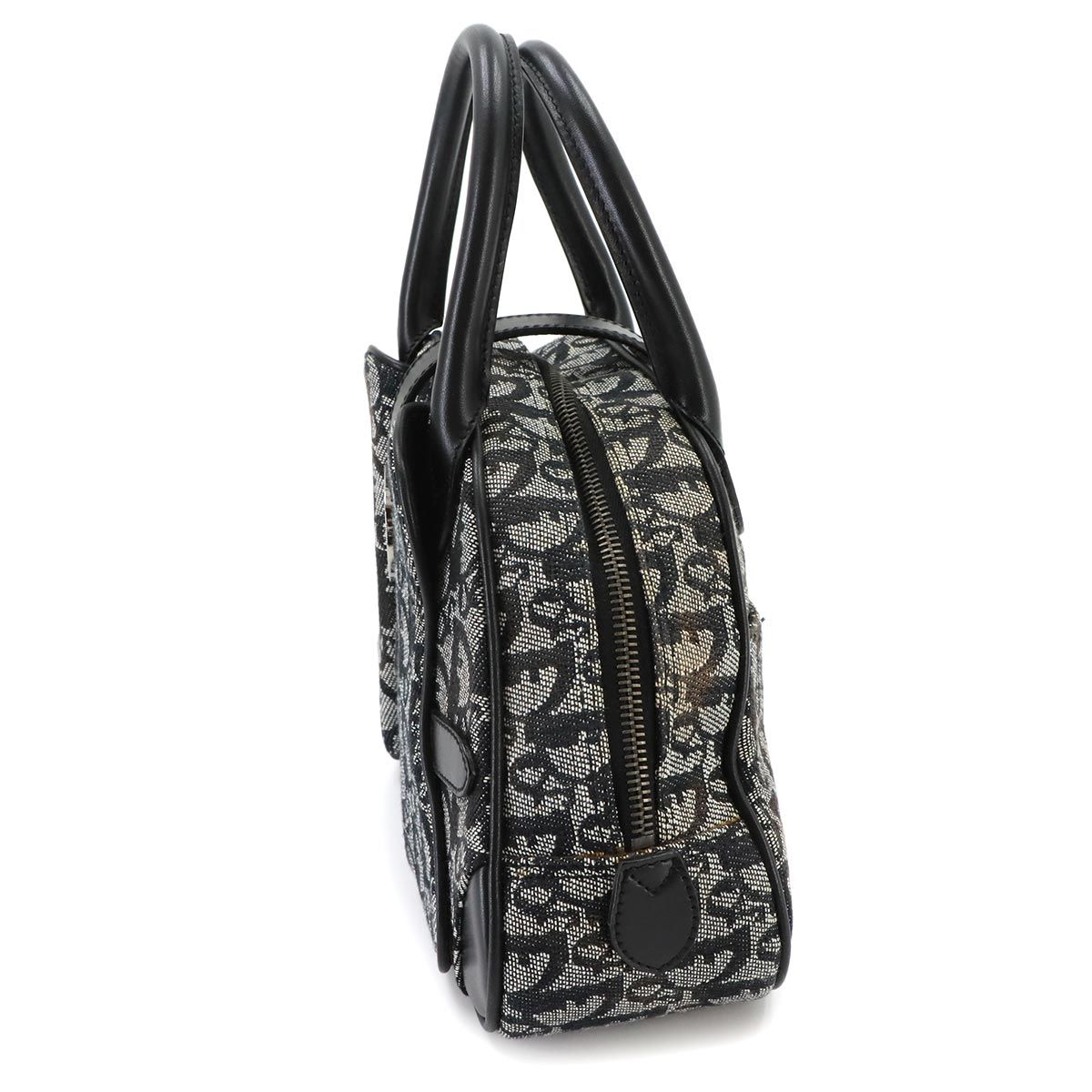 Dior Trotter Double Saddle Hand Bag Canvas Leather Black — view 3