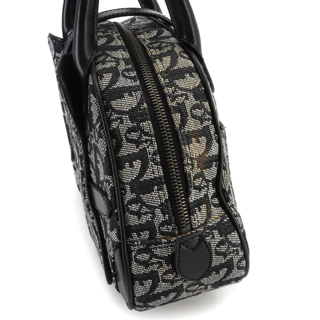 Dior Trotter Double Saddle Hand Bag Canvas Leather Black — view 8