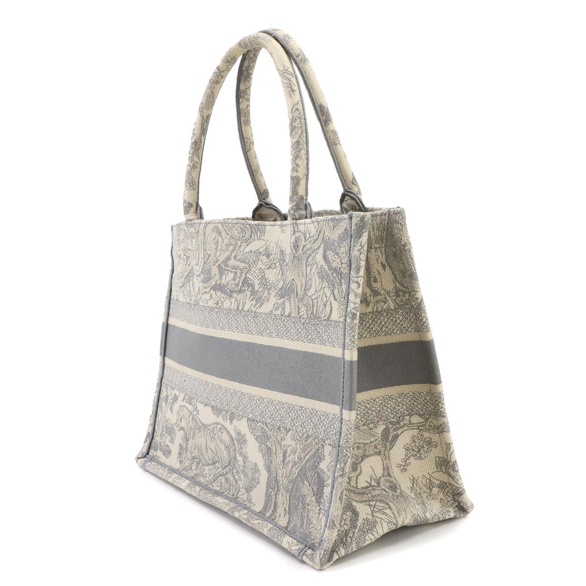 Dior Book Tote Bag Medium Toile de Jouy Canvas Gray — view 4