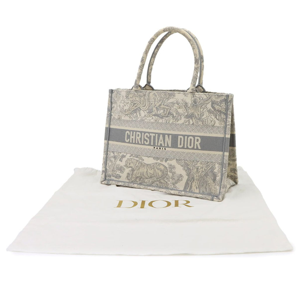 Dior Book Tote Bag Medium Toile de Jouy Canvas Gray — view 2