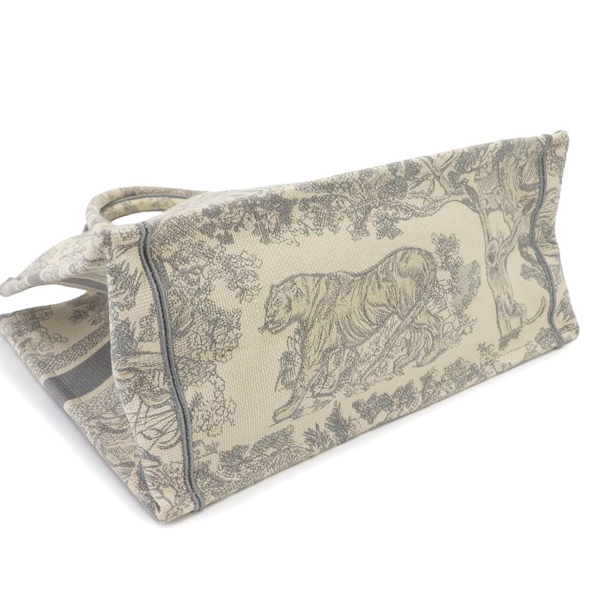 Dior Book Tote Bag Medium Toile de Jouy Canvas Gray — view 5