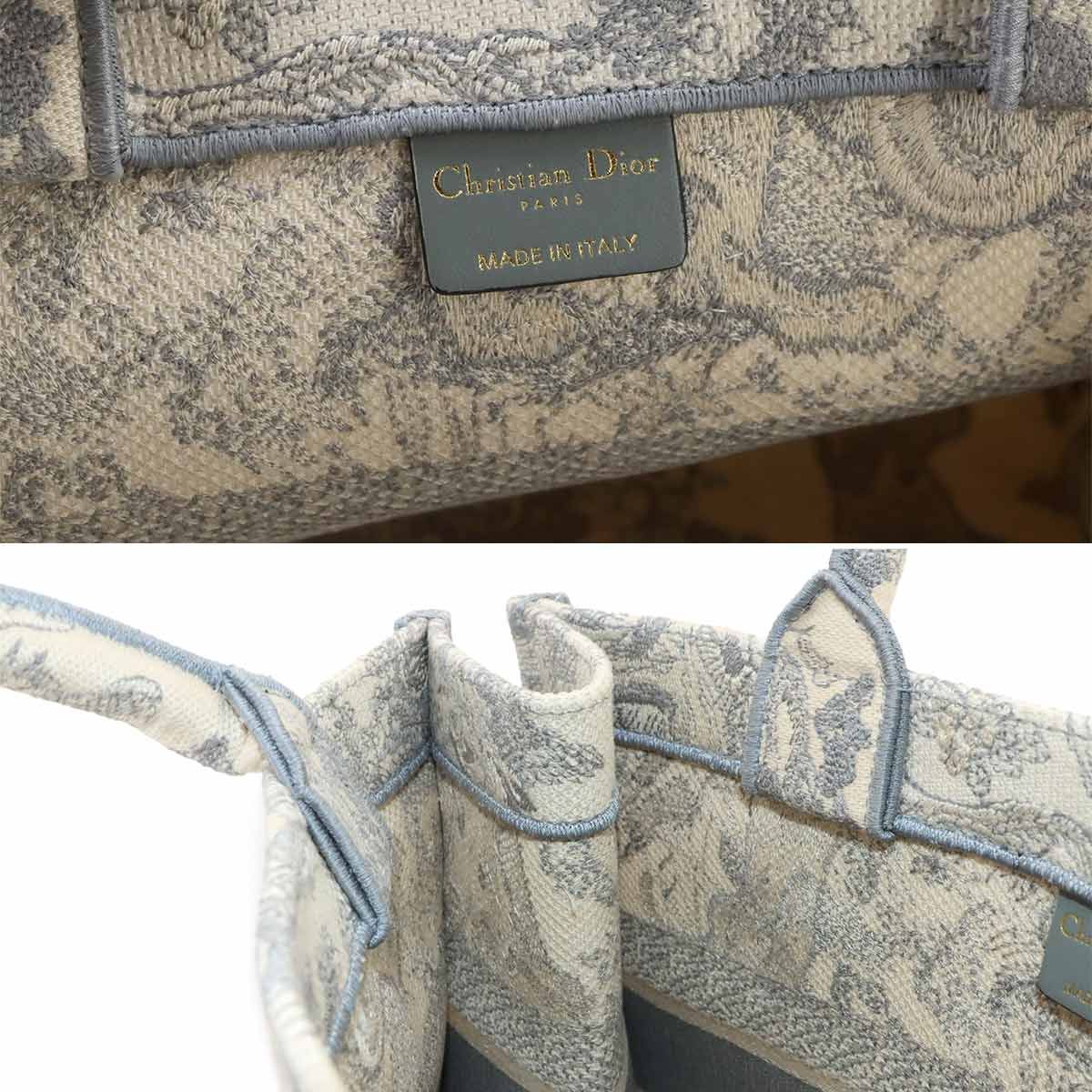 Dior Book Tote Bag Medium Toile de Jouy Canvas Gray — view 8