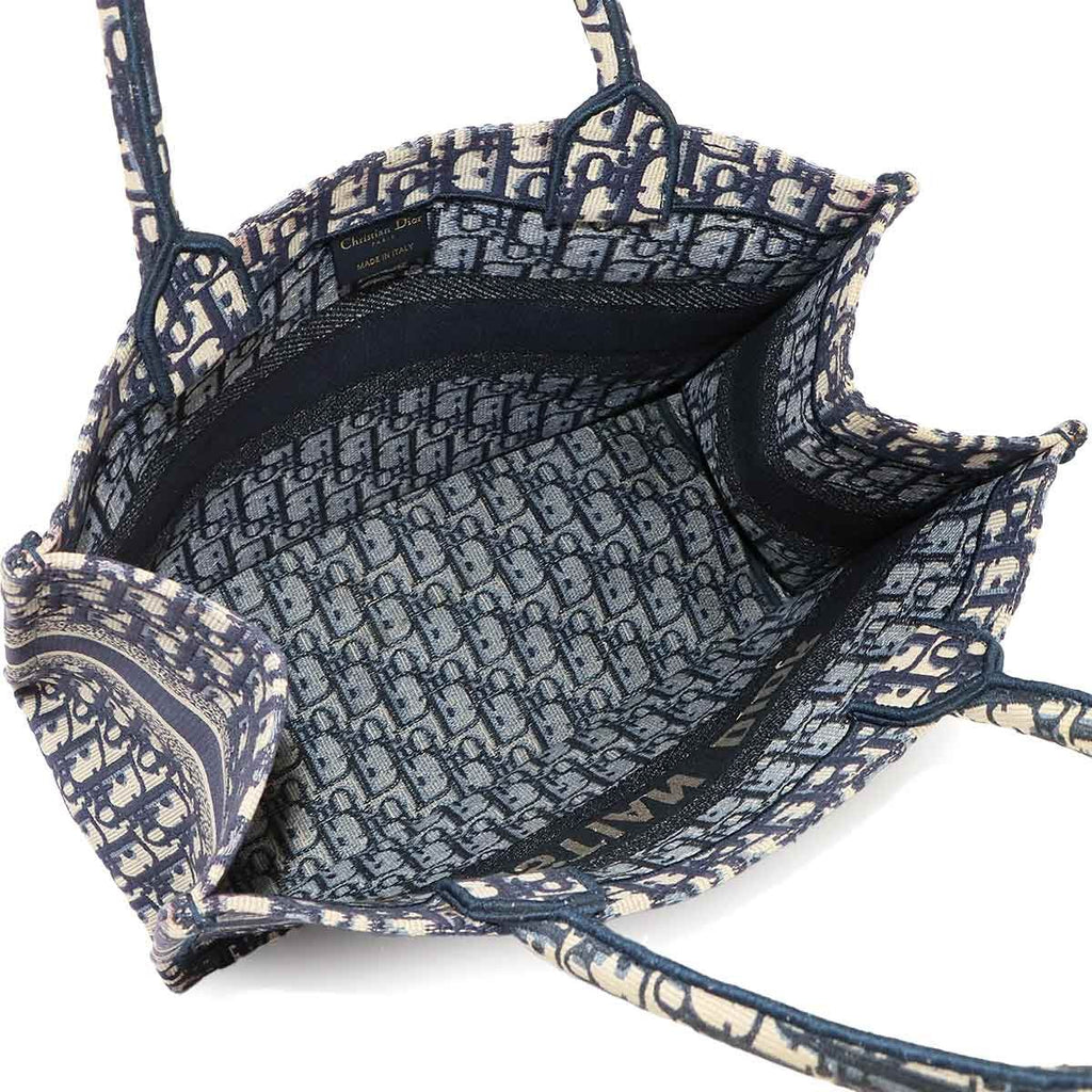 Dior Book Tote Bag Medium Oblique Canvas Navy — view 6