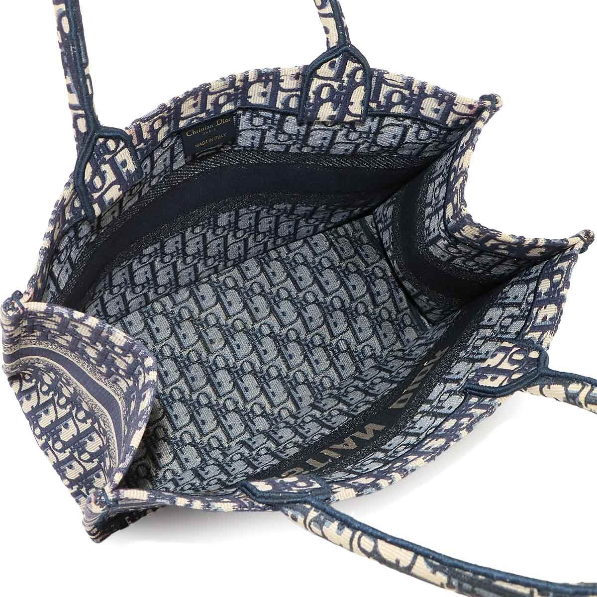 Dior Book Tote Bag Medium Oblique Canvas Navy — view 6
