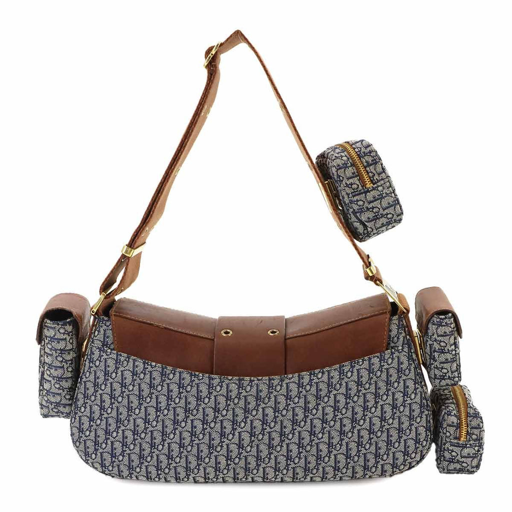 Dior Trotter Street Chic Bag Canvas Leather Navy — view 2