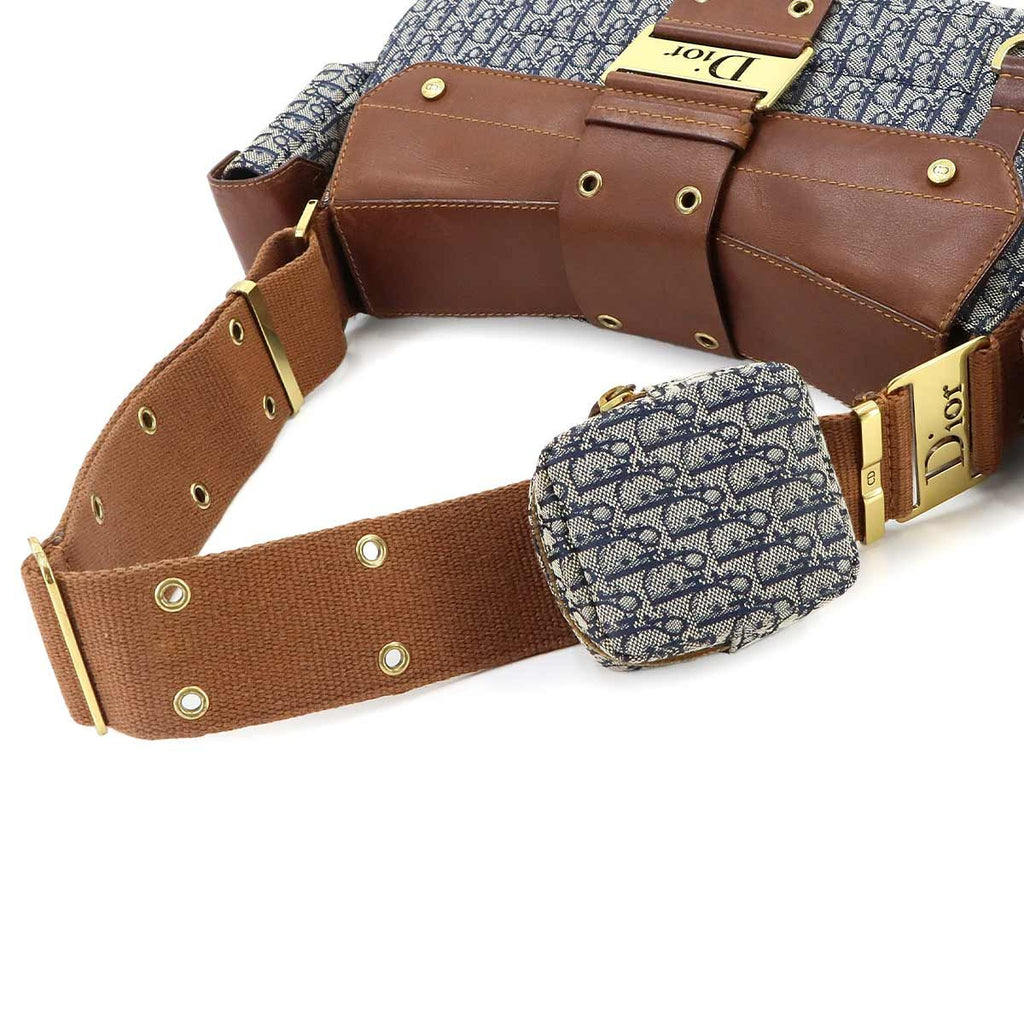 Dior Trotter Street Chic Bag Canvas Leather Navy — view 5