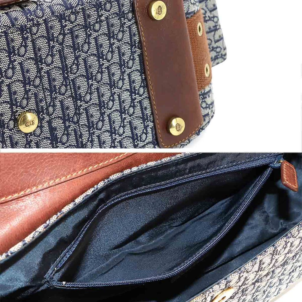 Dior Trotter Street Chic Bag Canvas Leather Navy — view 8