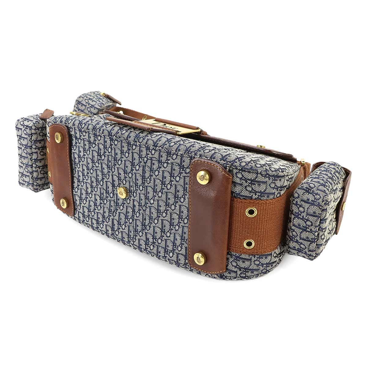 Dior Trotter Street Chic Bag Canvas Leather Navy — view 4