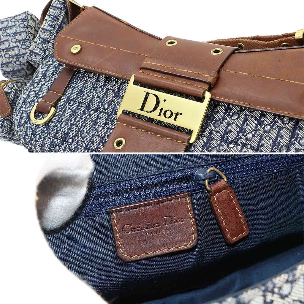 Dior Trotter Street Chic Bag Canvas Leather Navy — view 7