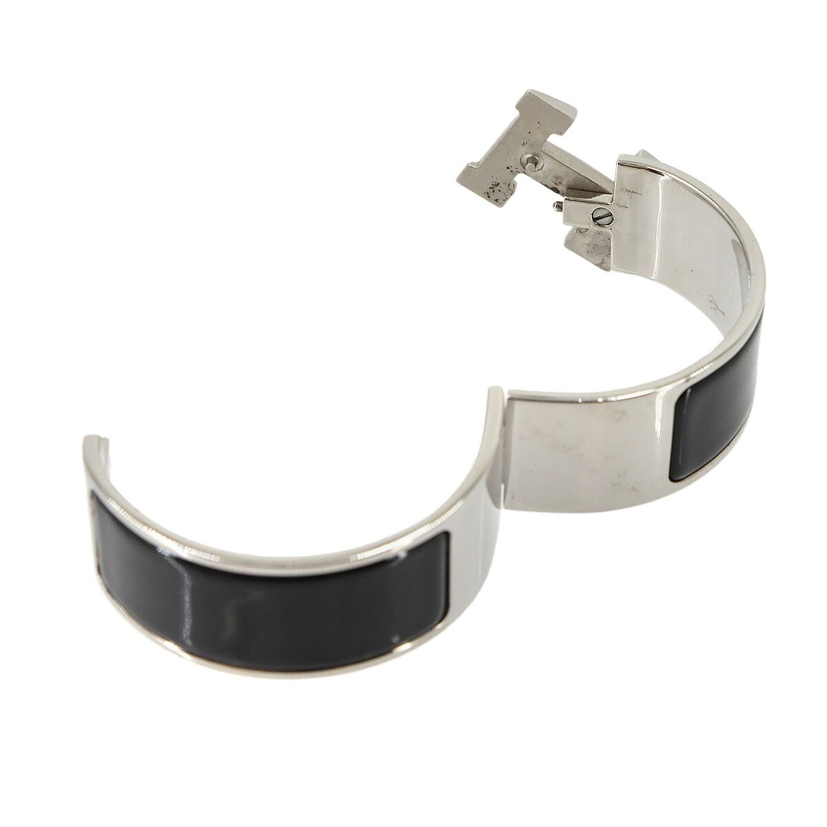 Hermes Clic Clac H PM Bangle Black Silver Bracelet — view 5