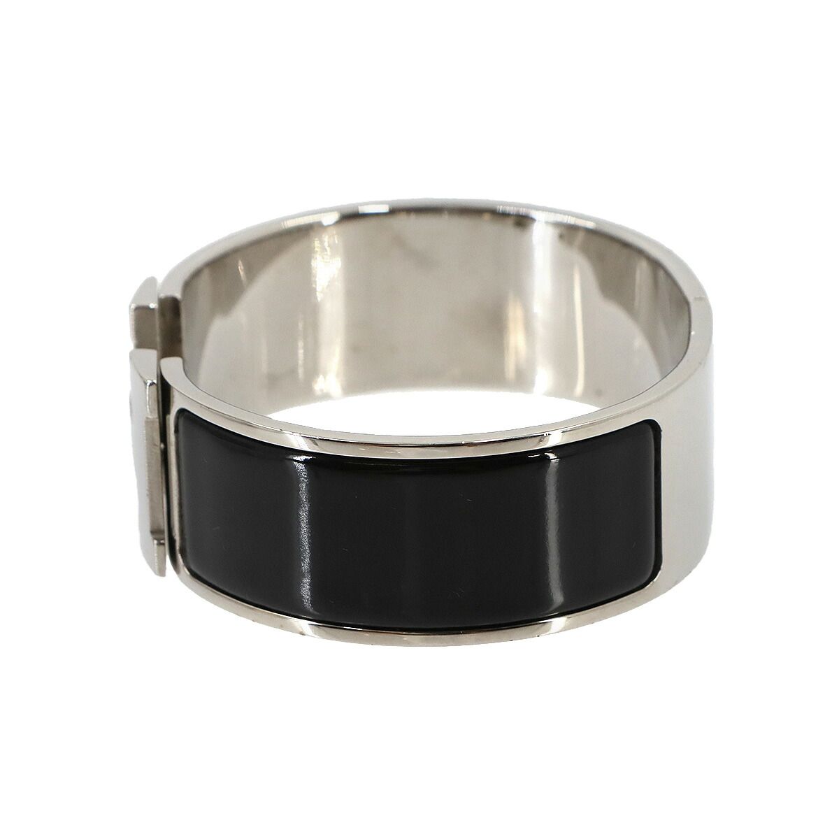 Hermes Clic Clac H PM Bangle Black Silver Bracelet — view 4