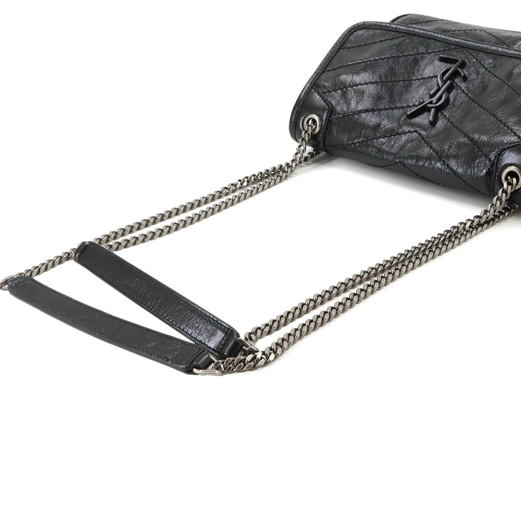 Saint Laurent Niki Baby Chain Shoulder Bag Leather Noir Silver — view 5