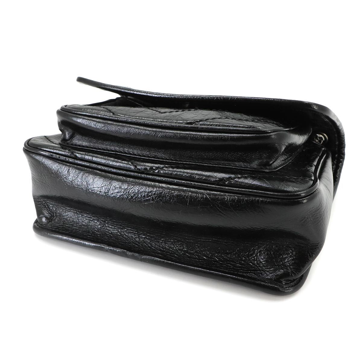 Saint Laurent Niki Baby Chain Shoulder Bag Leather Noir Silver — view 4
