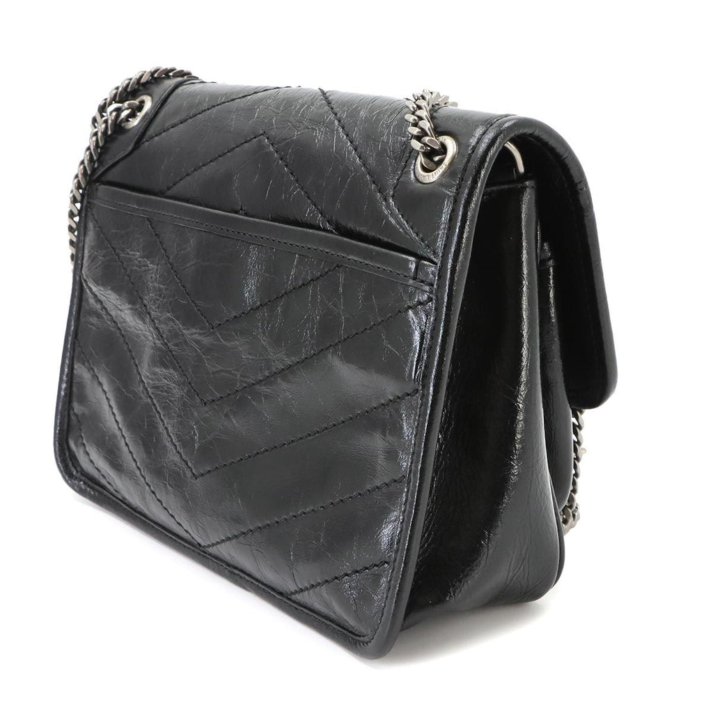 Saint Laurent Niki Baby Chain Shoulder Bag Leather Noir Silver — view 3