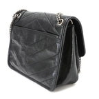 Saint Laurent Niki Baby Chain Shoulder Bag Leather Noir Silver — view 3