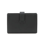 Hermes Bearn Mini Compact Coin Purse Card Case Epsom Black Silver — view 3