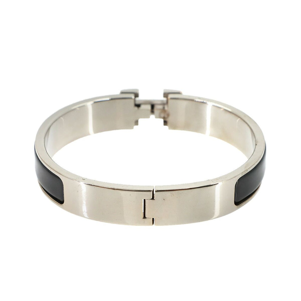Hermes Clic H GM Bangle Black Silver Bracelet — view 2