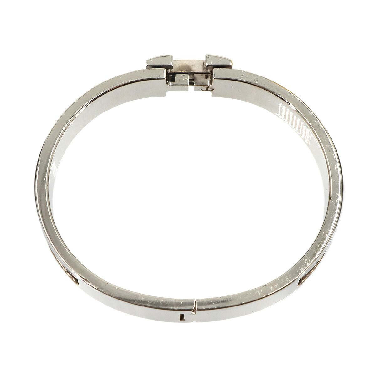 Hermes Clic H GM Bangle Black Silver Bracelet — view 4
