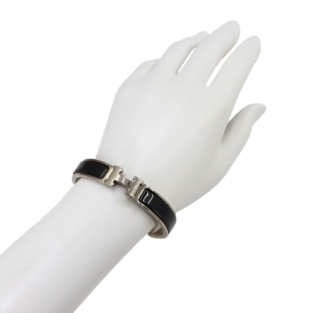 Hermes Clic H GM Bangle Black Silver Bracelet — view 7
