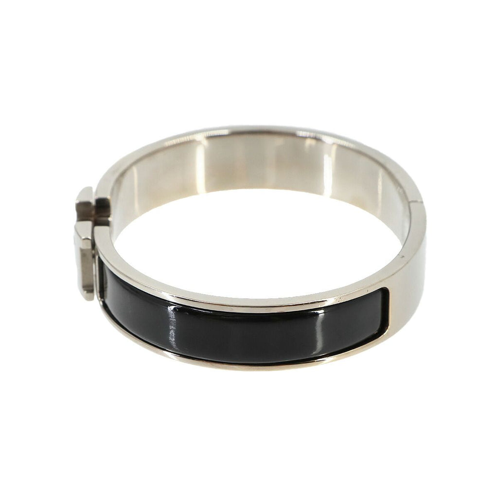 Hermes Clic H GM Bangle Black Silver Bracelet — view 3
