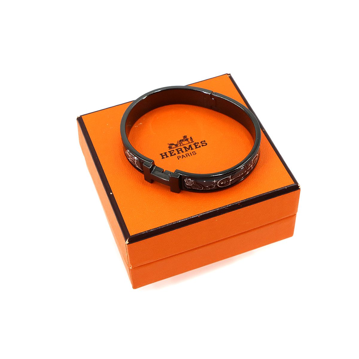 Hermes Clic HH T6 Bangle C'est la Fete Grand Classic So Black Bracelet — view 2