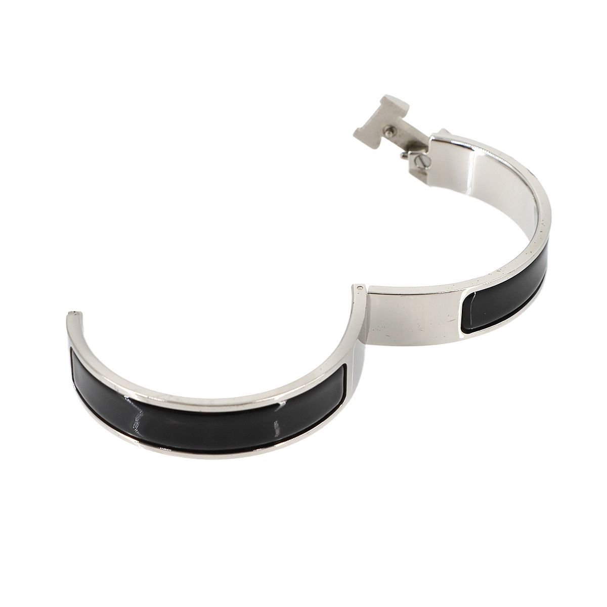 Hermes Clic H PM Bangle Black Silver Bracelet — view 4