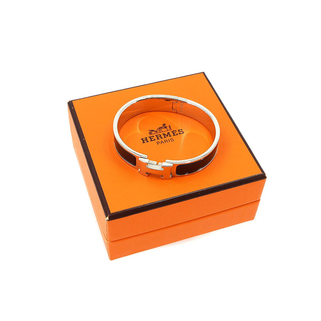 Hermes Clic H PM Bangle Black Silver Bracelet — view 2