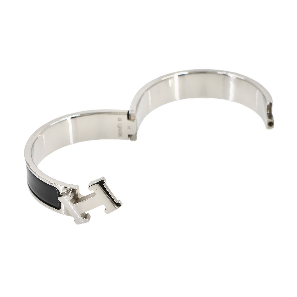 Hermes Clic H PM Bangle Black Silver Bracelet — view 5