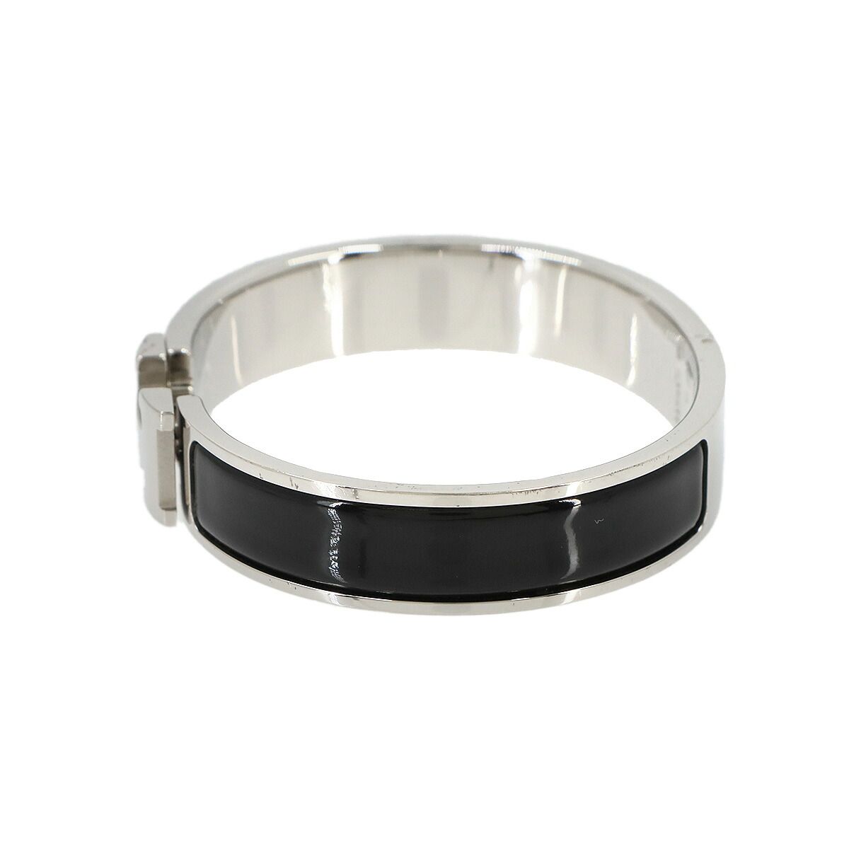 Hermes Clic H PM Bangle Black Silver Bracelet — view 3