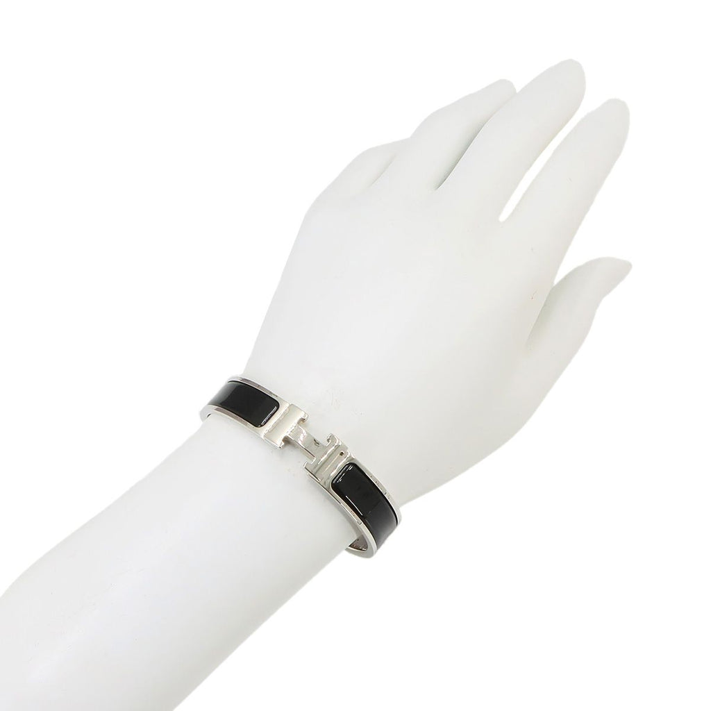 Hermes Clic H PM Bangle Black Silver Bracelet — view 7