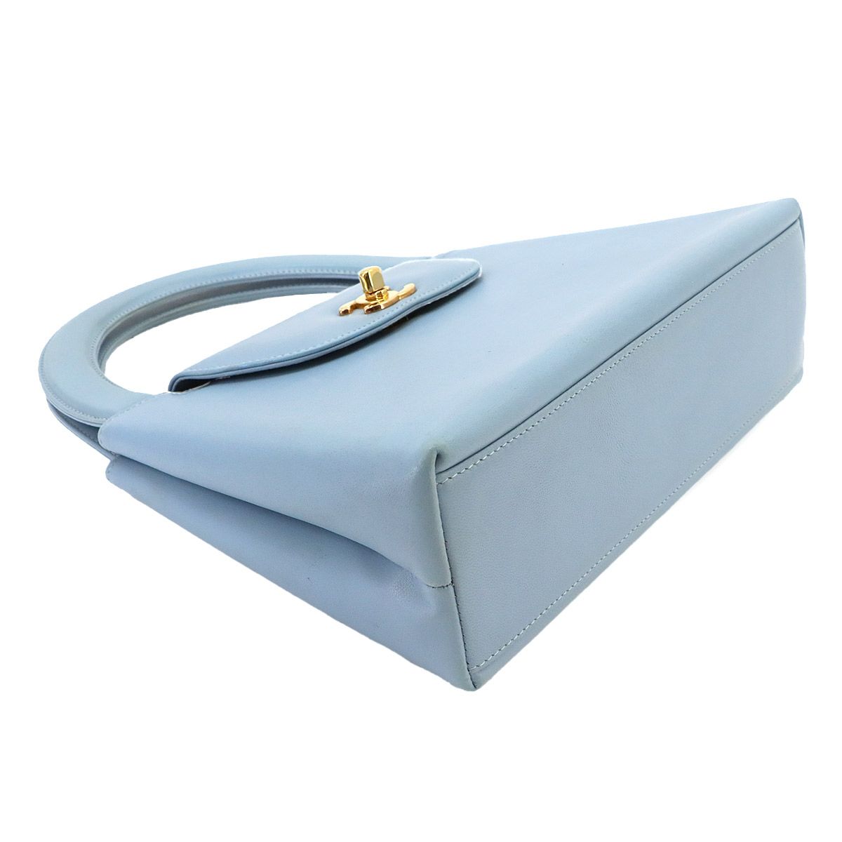 Chanel Kelly Hand Bag Lambskin Light Blue Gold Bag — view 4