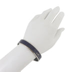 Hermes Enamel PM Bangle Bracelet Navy Silver Email — view 7
