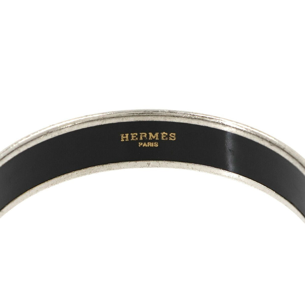 Hermes Enamel PM Bangle Bracelet Navy Silver Email — view 5