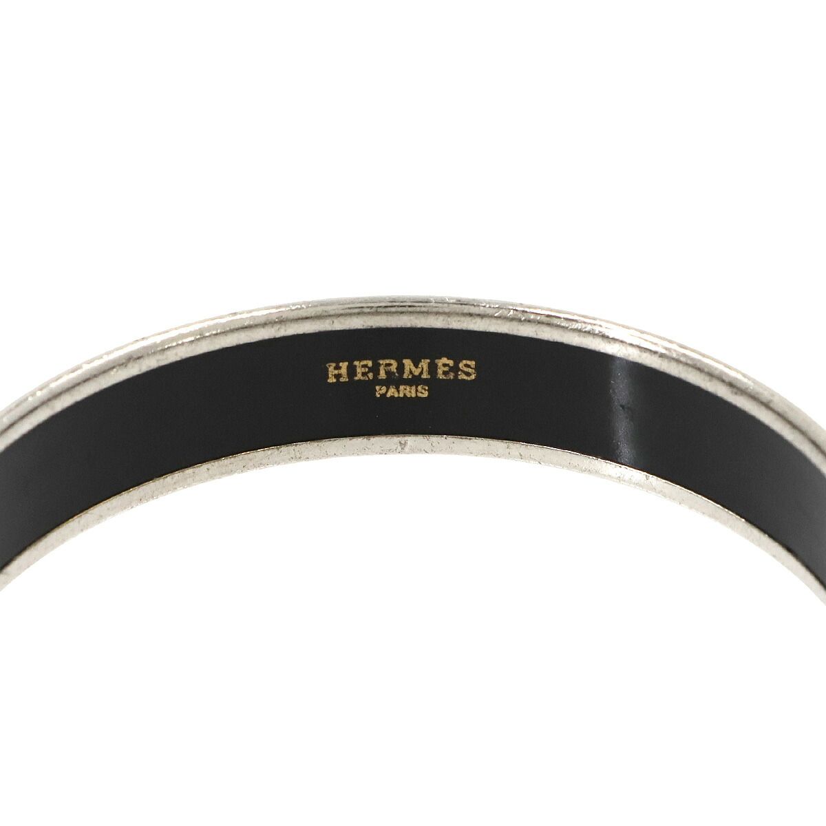 Hermes Enamel PM Bangle Bracelet Navy Silver Email — view 5
