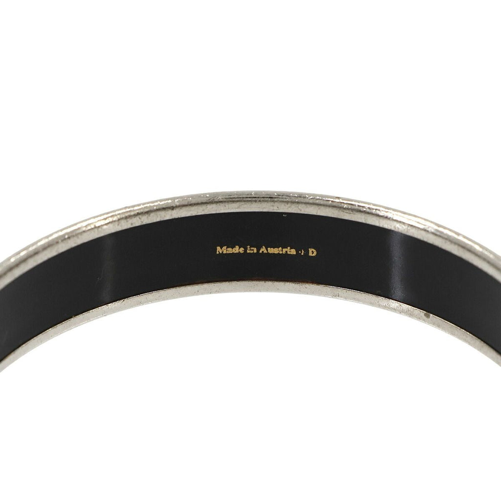 Hermes Enamel PM Bangle Bracelet Navy Silver Email — view 6