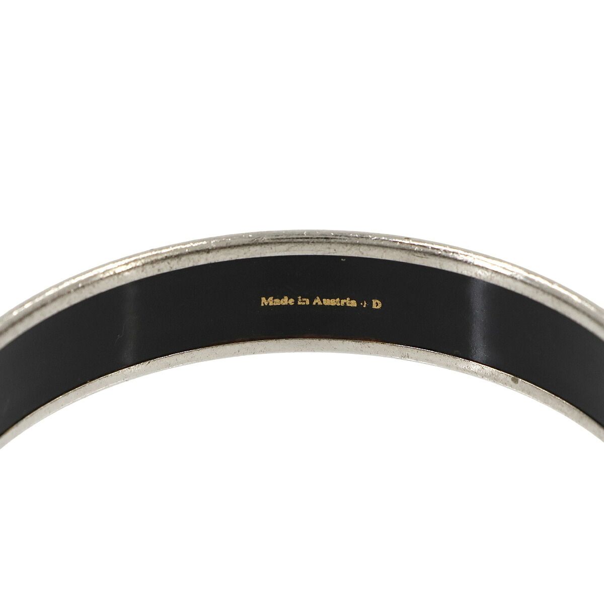 Hermes Enamel PM Bangle Bracelet Navy Silver Email — view 6