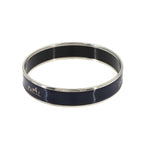 Hermes Enamel PM Bangle Bracelet Navy Silver Email — view 2