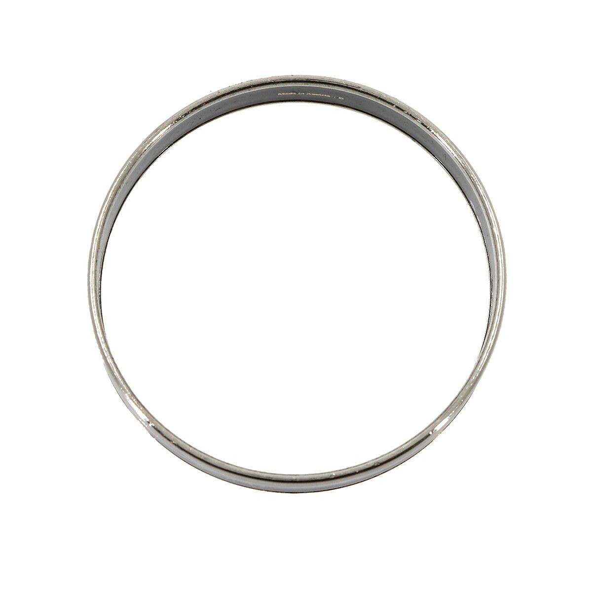 Hermes Enamel PM Bangle Bracelet Navy Silver Email — view 3